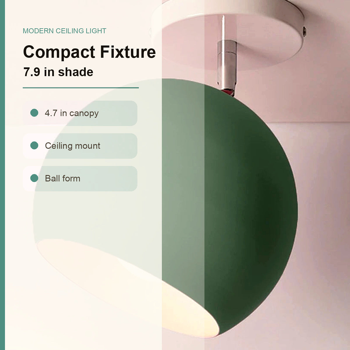 Modern Ceiling Light compact fixture infographic