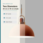 Metal Pendant Light two diameters infographic