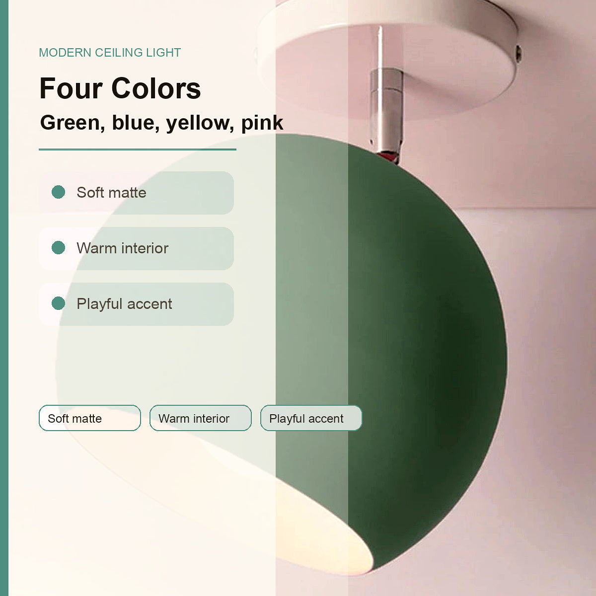 Modern Ceiling Light four colors infographic