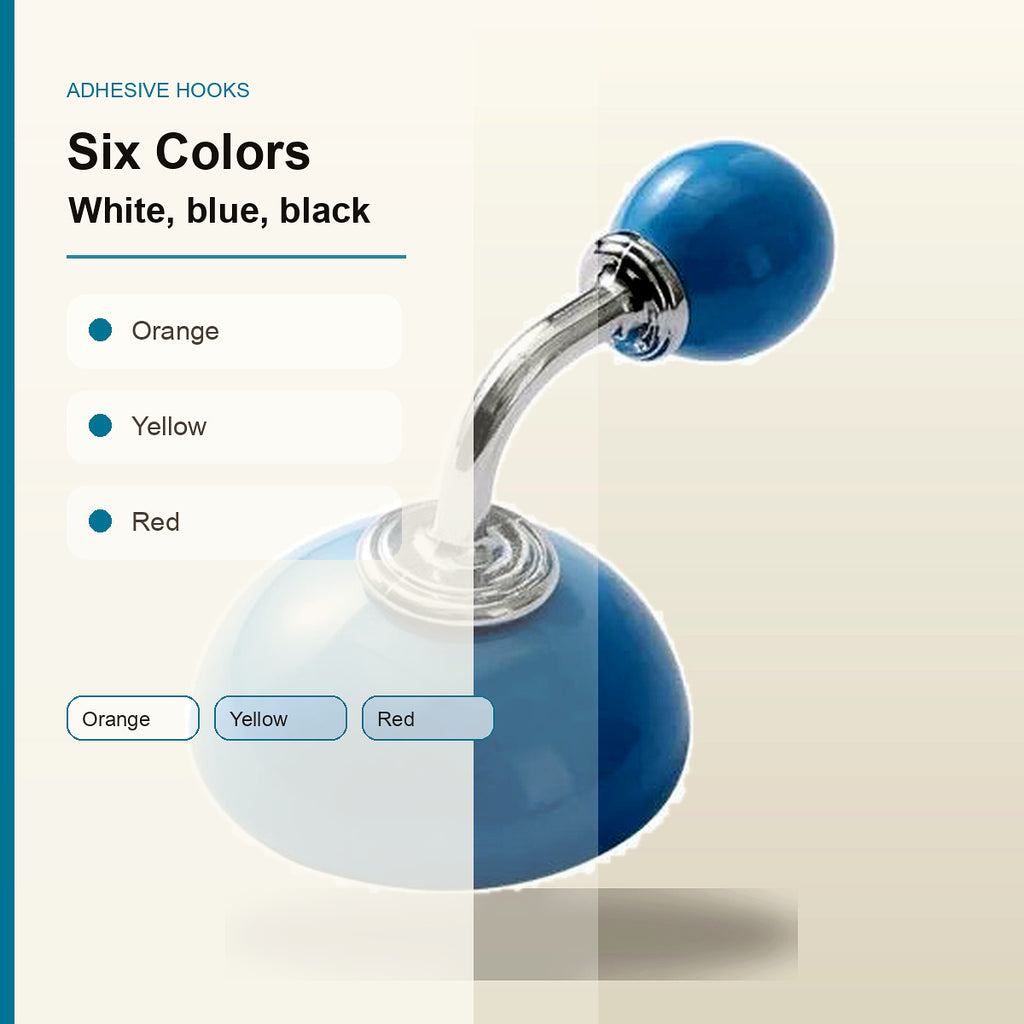 Adhesive Hooks six colors infographic