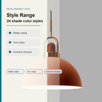 Metal Pendant Light style range infographic