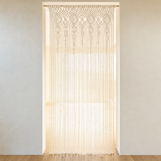Macrame Door Curtain, 90 x 180 cm or 100 x 200 cm hung in a doorway, floor to lintel