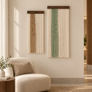 Hotel lounge wall with the pair, knotted leaf vine panel, single or pair