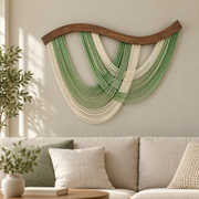Boho Tapestry Wall Hanging Cotton Rope Wood Beam Art Ornament for Home Living Bedroom Room Decorations Pop Culture Decoration generated media