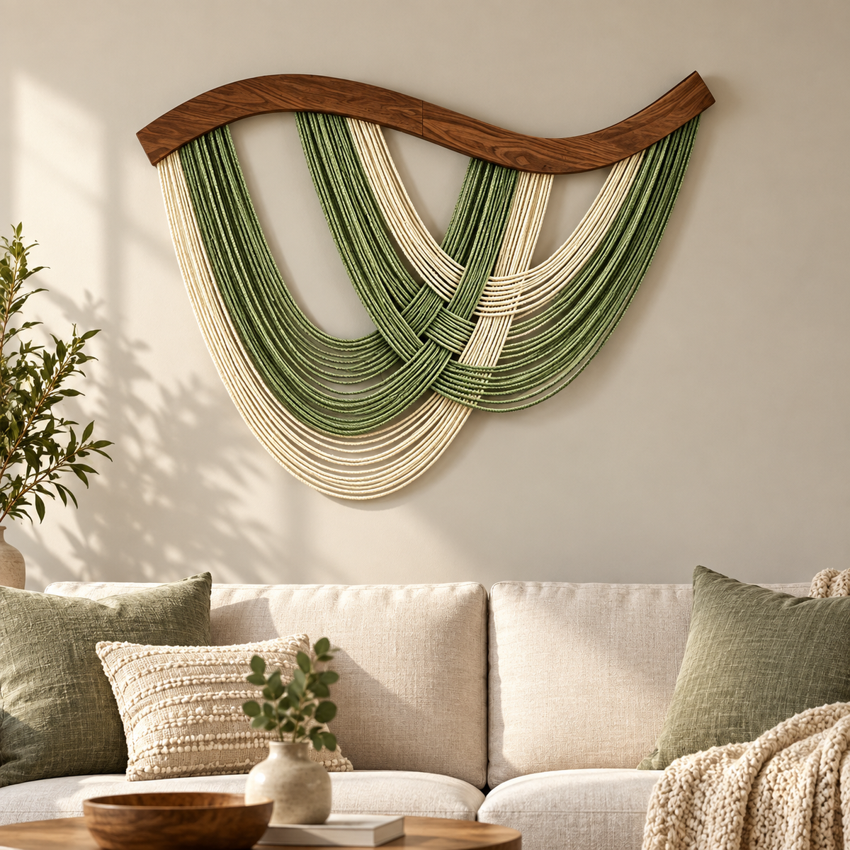 Macrame Wall Hanging Boho Decor Wall Tapestry Handmade Tassel Wall Art for Living Room Bedroom Headboard Apartment Home Decor generated media