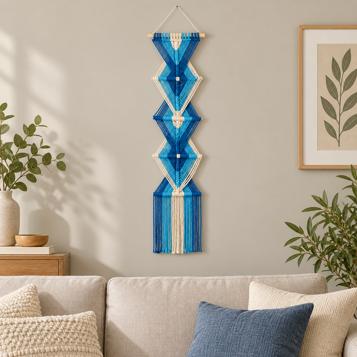 Living room beside a sofa, wide banner in 5 lengths, 10 styles
