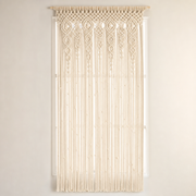 Macrame Door Curtain, 90 x 180 cm or 100 x 200 cm hung across a window with daylight behind it