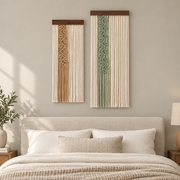 Bedroom above a bed with the pair, knotted leaf vine panel, single or pair
