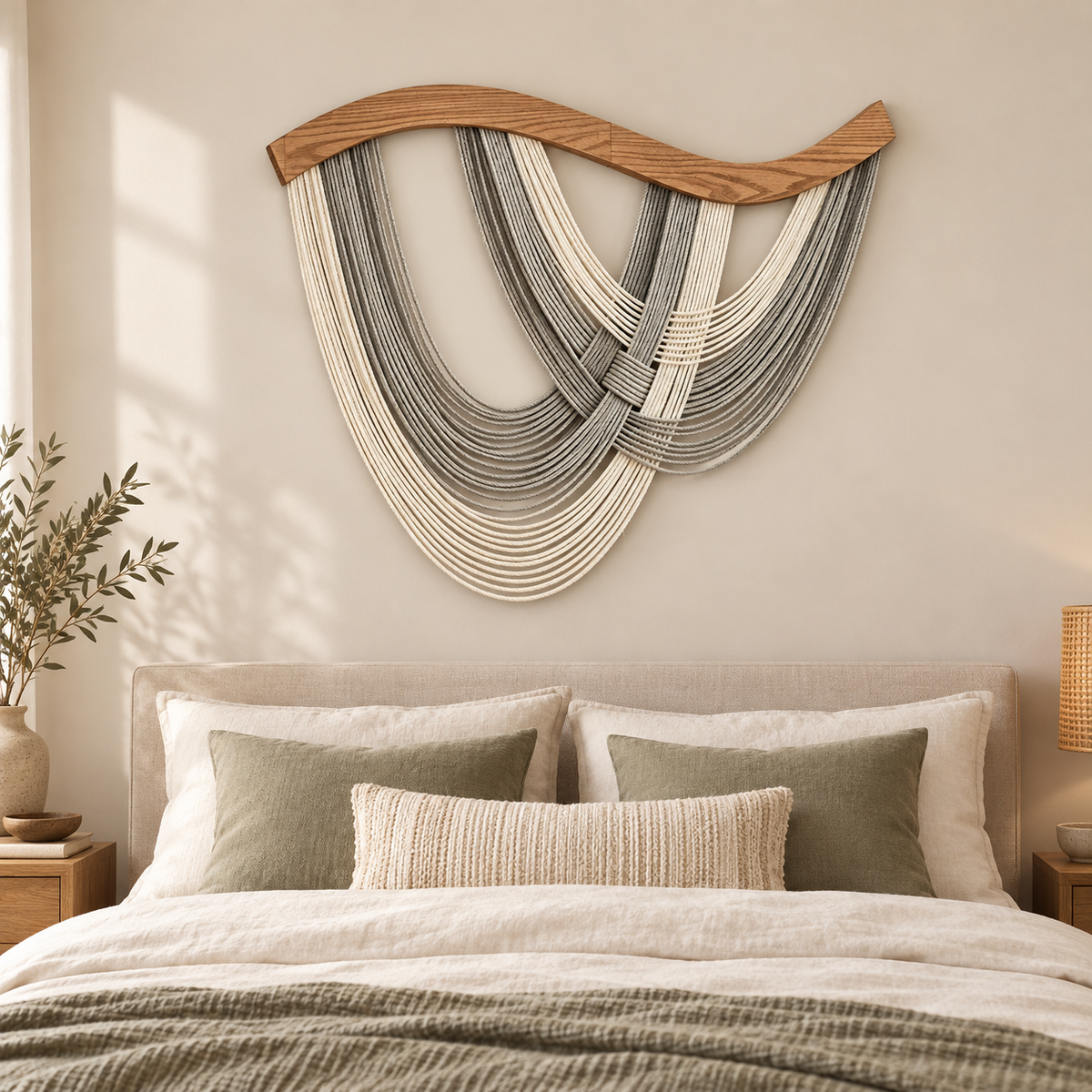 Macrame Wall Hanging Boho Decor Wall Tapestry Handmade Tassel Wall Art for Living Room Bedroom Headboard Apartment Home Decor generated media