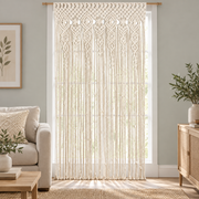 Living room window as a light screen, macrame door panel in 6 sizes