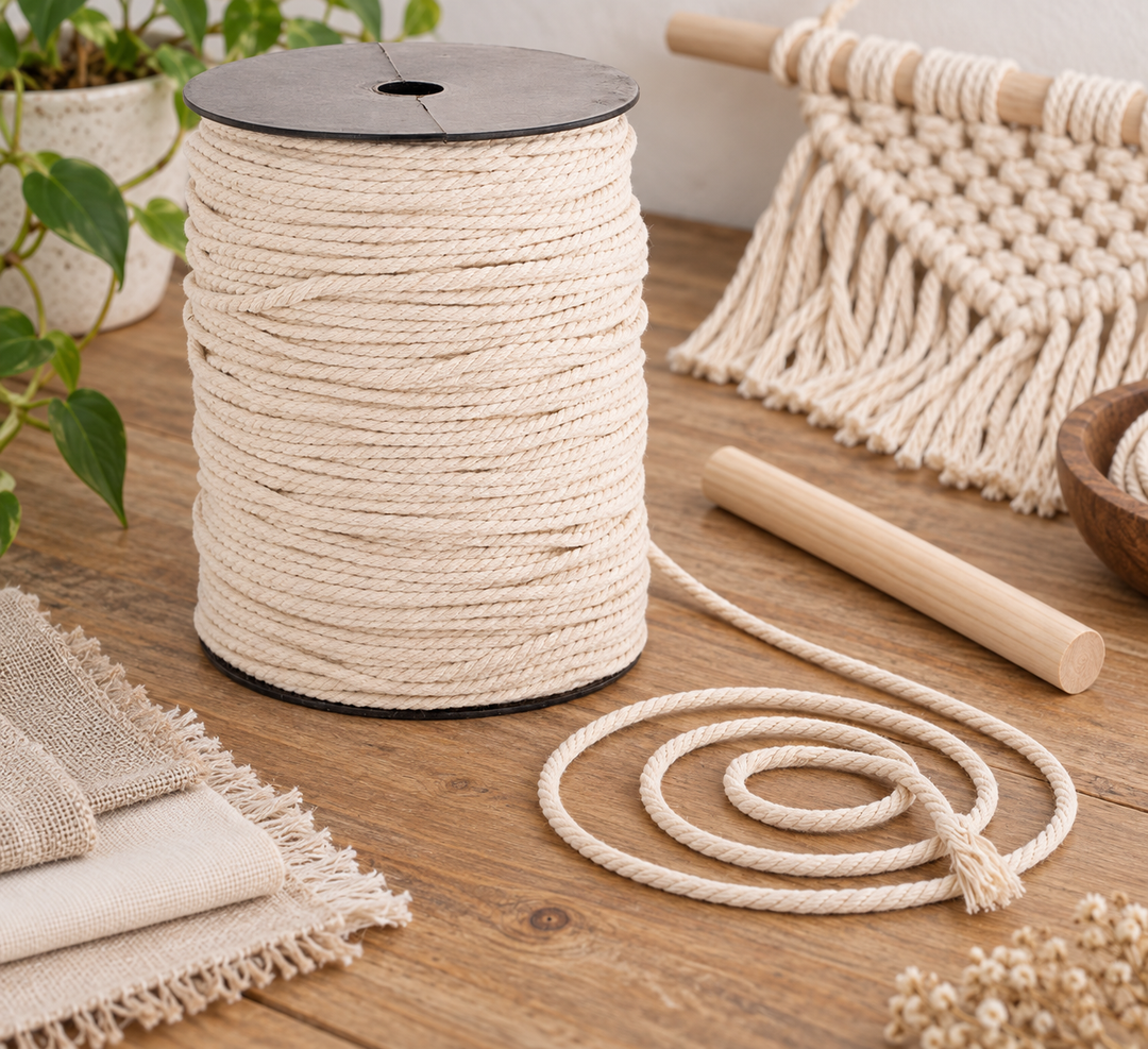 Craft table with the spool, a dowel and a half-worked sampler