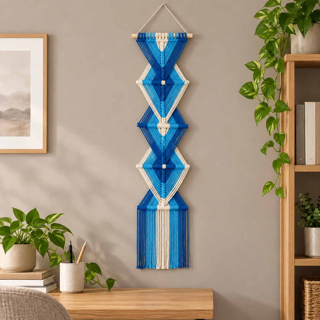 Studio office beside a bookcase, wide banner in 5 lengths, 10 styles