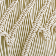 Close view of the cord and knotwork on the Macrame Leaf Valance, 110 x 55 cm, With or Without Rod