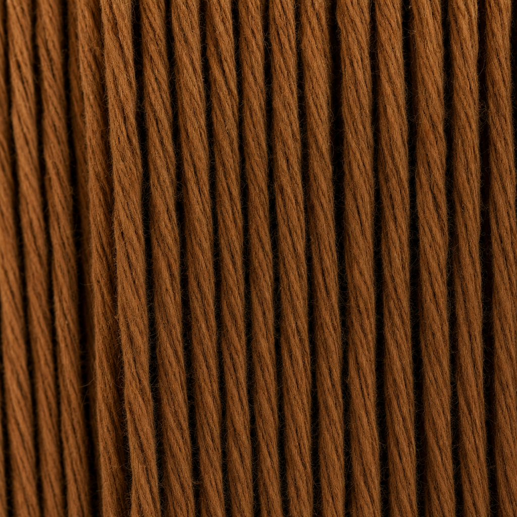 Close view of the cotton cord on the Wood Top Cord Panel, 15 x 100 cm, 5 Colors, showing the twist of each strand