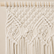 Close view of the cord and knotwork on the Macrame Door Curtain, 90 x 180 cm or 100 x 200 cm