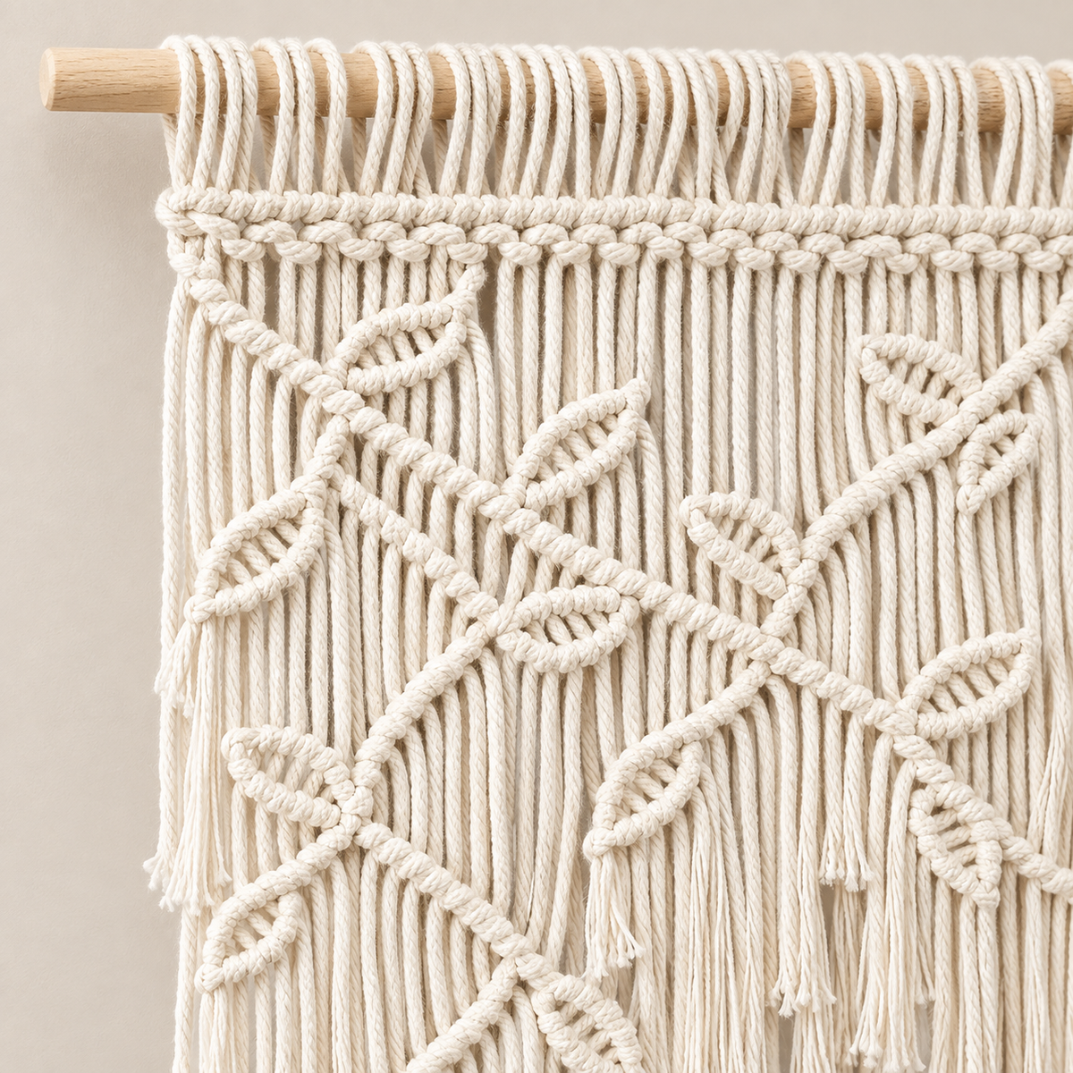 Macro of the knotted leaf and vine pattern, knotted leaf panel