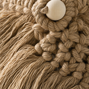 Close view of the cord and knotwork on the Macrame Leaf Curtain Tieback, 40 x 13 cm, 4 Colors