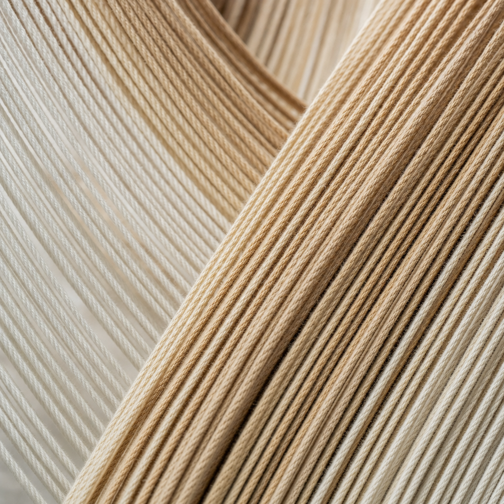 Close view of the cotton cord on the Gradient Wall Hanging, 100 x 70 cm Curved Board, showing the twist of each strand