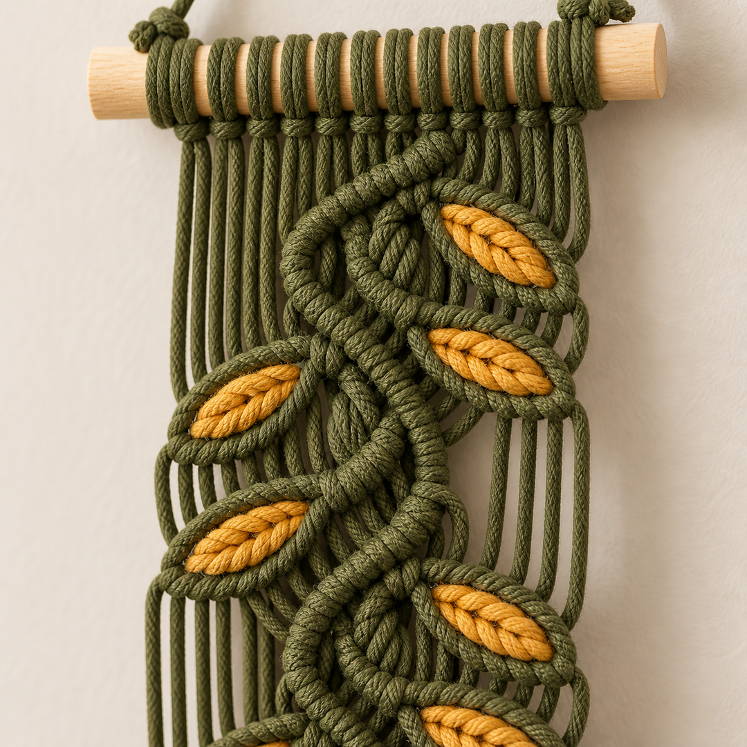 1PCS Bohemian Cotton Rope Wall Hanging Handwoven Macramé Tapestry Home Decor Wall Art Cotton Handmade Boho Leaf Weaving Living generated media