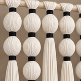 Large Woven Wall Hanging, 100 x 90 cm Sphere Grid in Cream