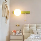 Globe pull chain wall sconce - supplier photo 04: scene A Green Right bedside