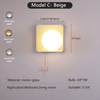 Globe pull chain wall sconce - supplier photo 22: dims card C Beige 16x16