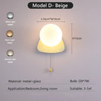 Globe pull chain wall sconce - supplier photo 25: dims card D Beige