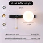 Globe pull chain wall sconce - supplier photo 34: dims card B Green