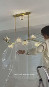 Celeste Arc Romantic Floral Linear Chandelier - product video