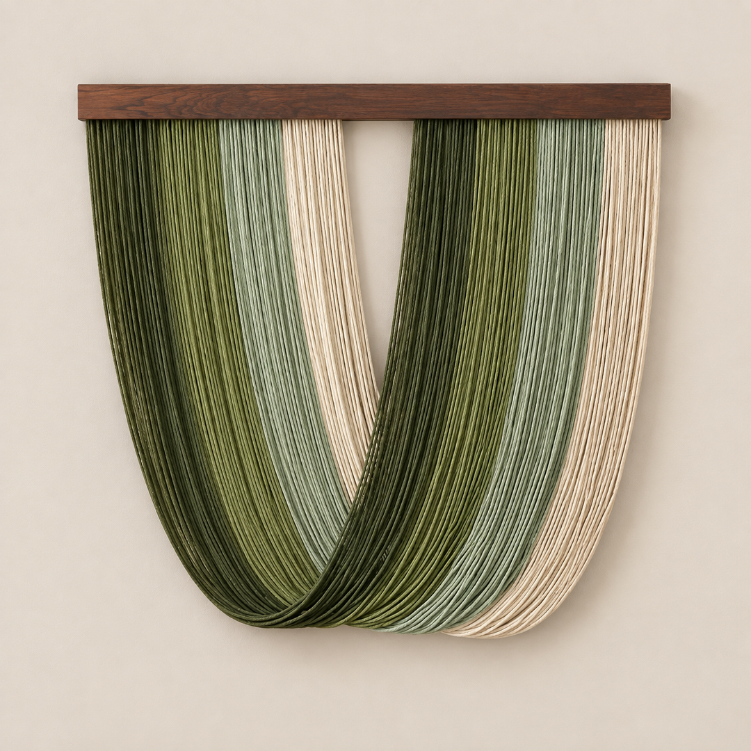 02 green studio on cream, single deep u swag in five colorways