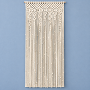 A 90x180 studio on blue, macrame door panel in 6 sizes, twisted cord, wooden hanging rod