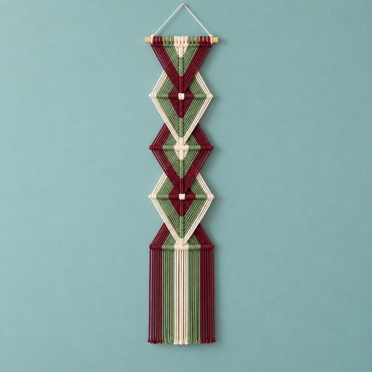 Red bean paste green chevron on teal, wide banner in 5 lengths, 10 styles