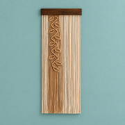 Small, tan vine, studio on teal, knotted leaf vine panel, single or pair