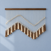 Type N Coffee studio on blue, beaded zigzag tassel panel, m or n wave
