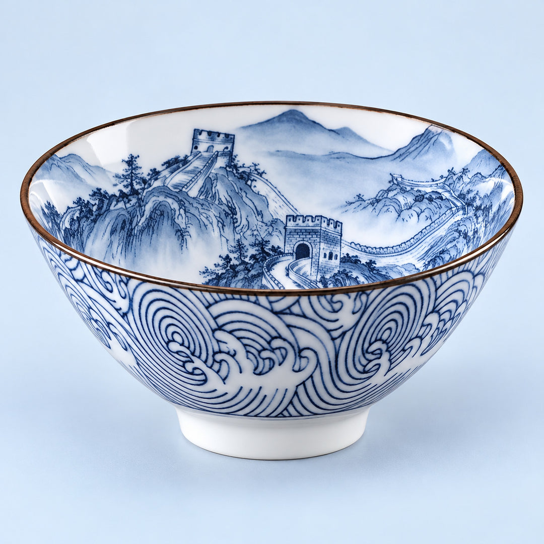 One Mountain Wall blue-and-white porcelain tea cup, 70 ml.