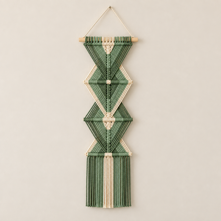 Green chevron 20x60 on cream, wide banner in 5 lengths, 10 styles