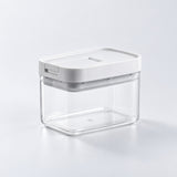 Empty 500 ml clear PP storage container with white lid.