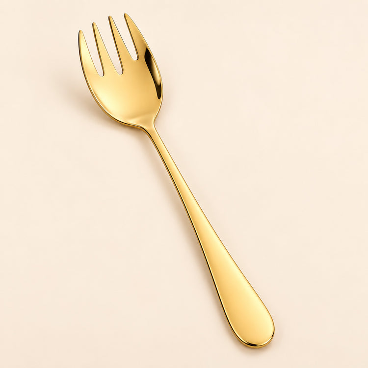 Gold Western Dinnerware Stainless Steel Cake Shovel Serving Fork Spoon Restaurant Public Colander Spoon Salad Fork Tableware - 1Pc Salad Fork variant studio