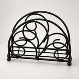 Black Scrollwork decorative metal napkin holder variant studio image