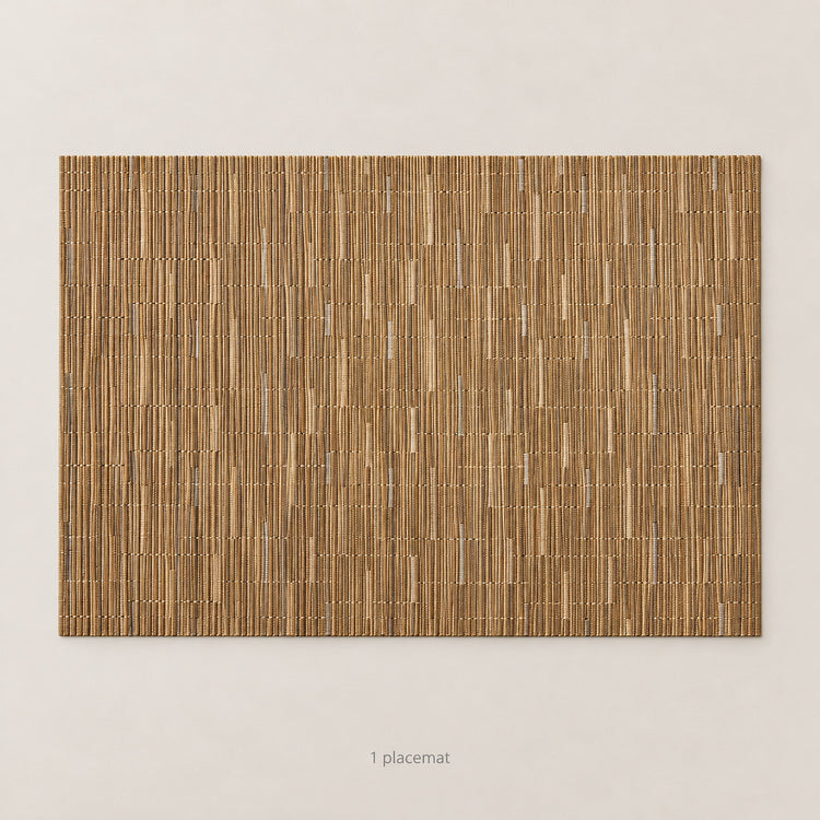 Brown woven vinyl placemat, one piece, 30 by 45 cm each.