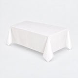 white disposable plastic table cover style.