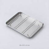Large tray with matching rack, approximately 28 x 23.5 x 2.5 cm.
