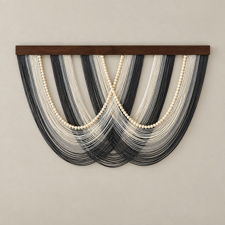 B-02 charcoal swags with beads, 5 swag shapes across 16 colorways