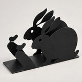 Black Rabbit decorative metal napkin holder variant studio image