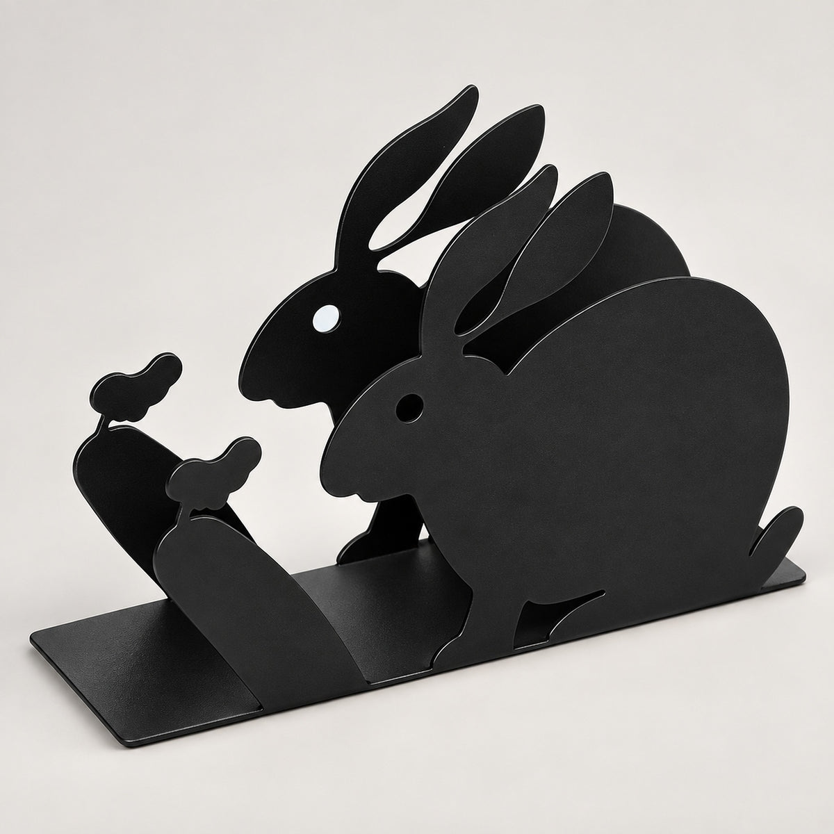 Black Rabbit decorative metal napkin holder variant studio image