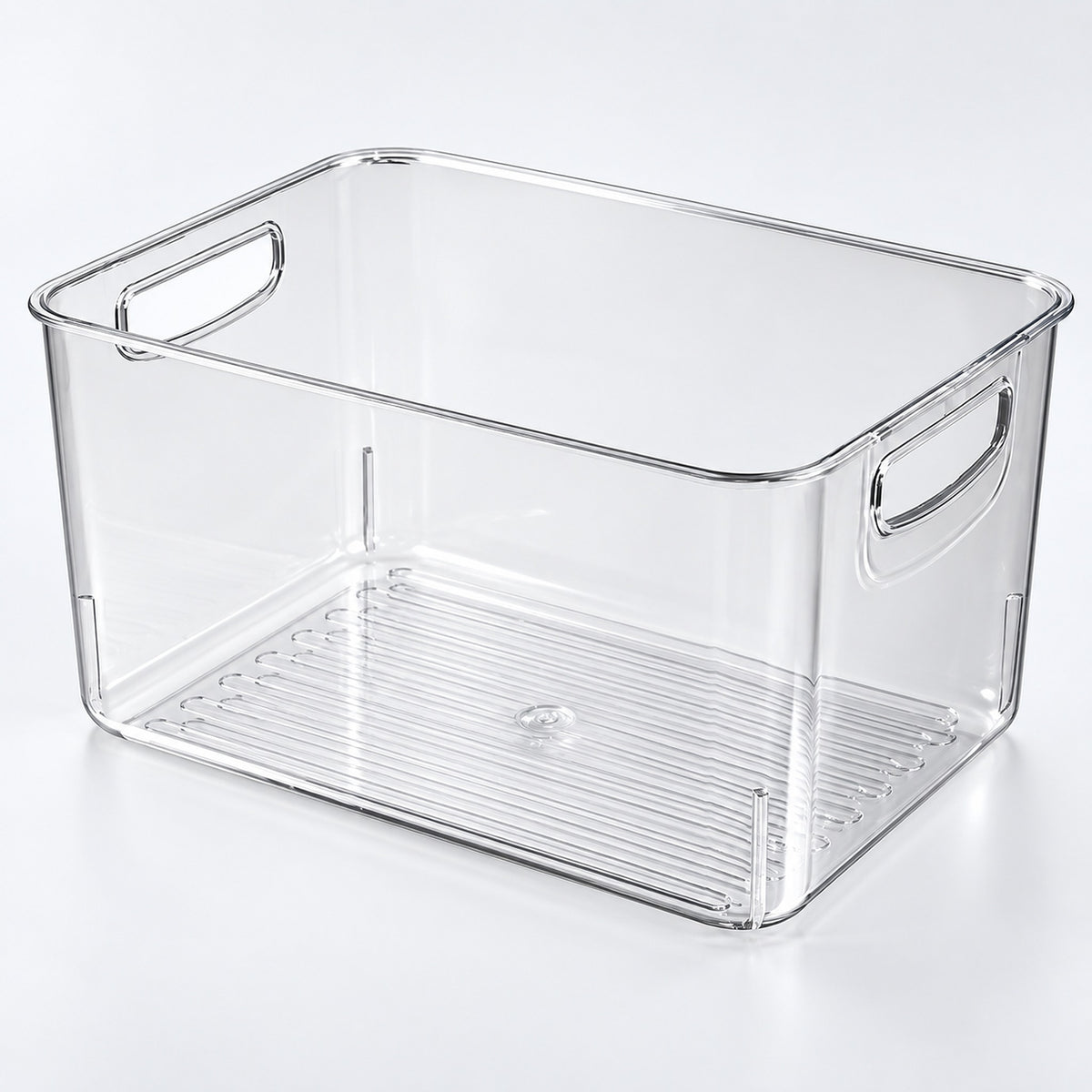 Refrigerator Organizer Bins, Clear Pantry Bins in PET Plastic, Fruit Containers for Fridge - Large Clear Deep Bin variant studio