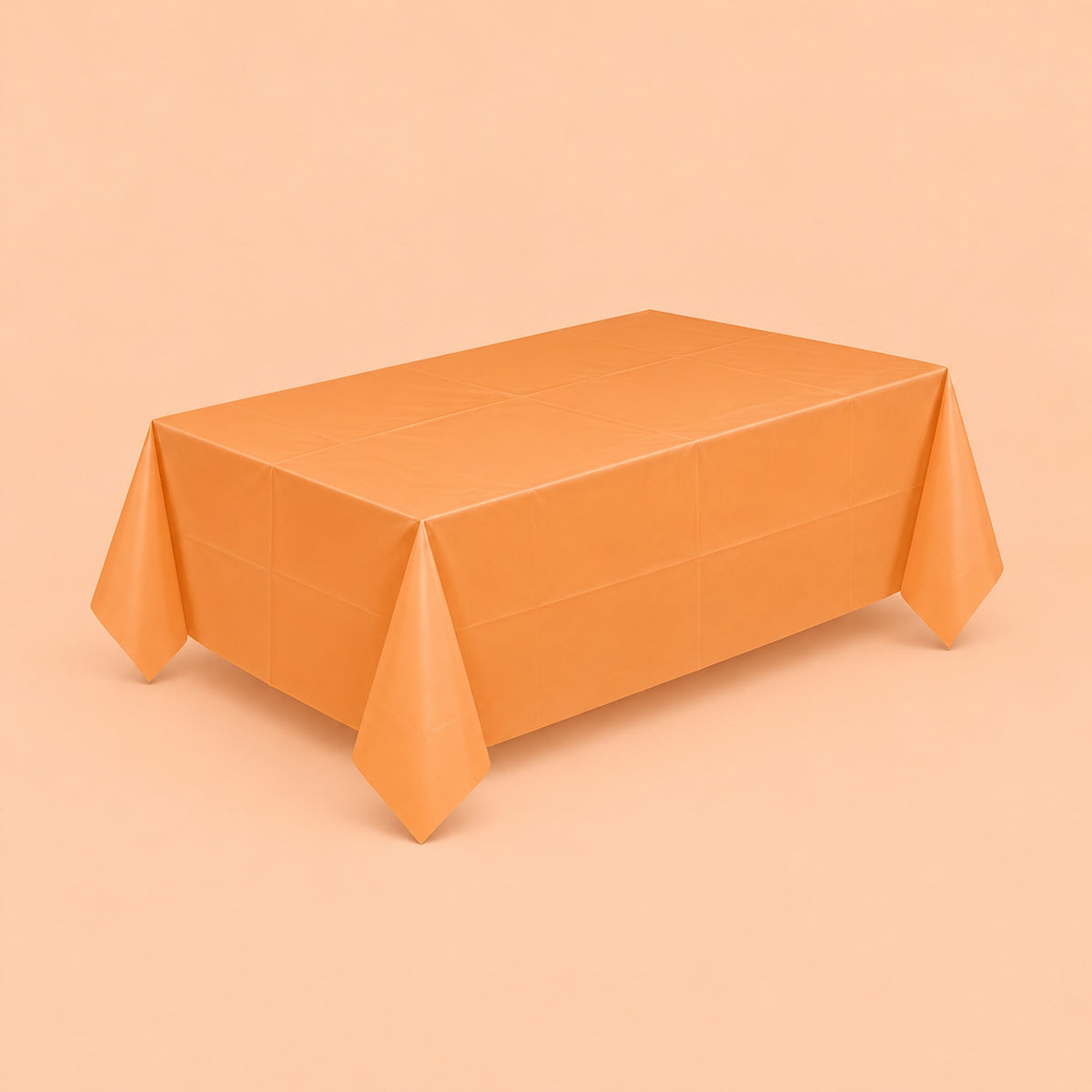 orange disposable plastic table cover style.