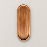 One large, 29 x 10.5 cm oval wood tray on a pale studio background.