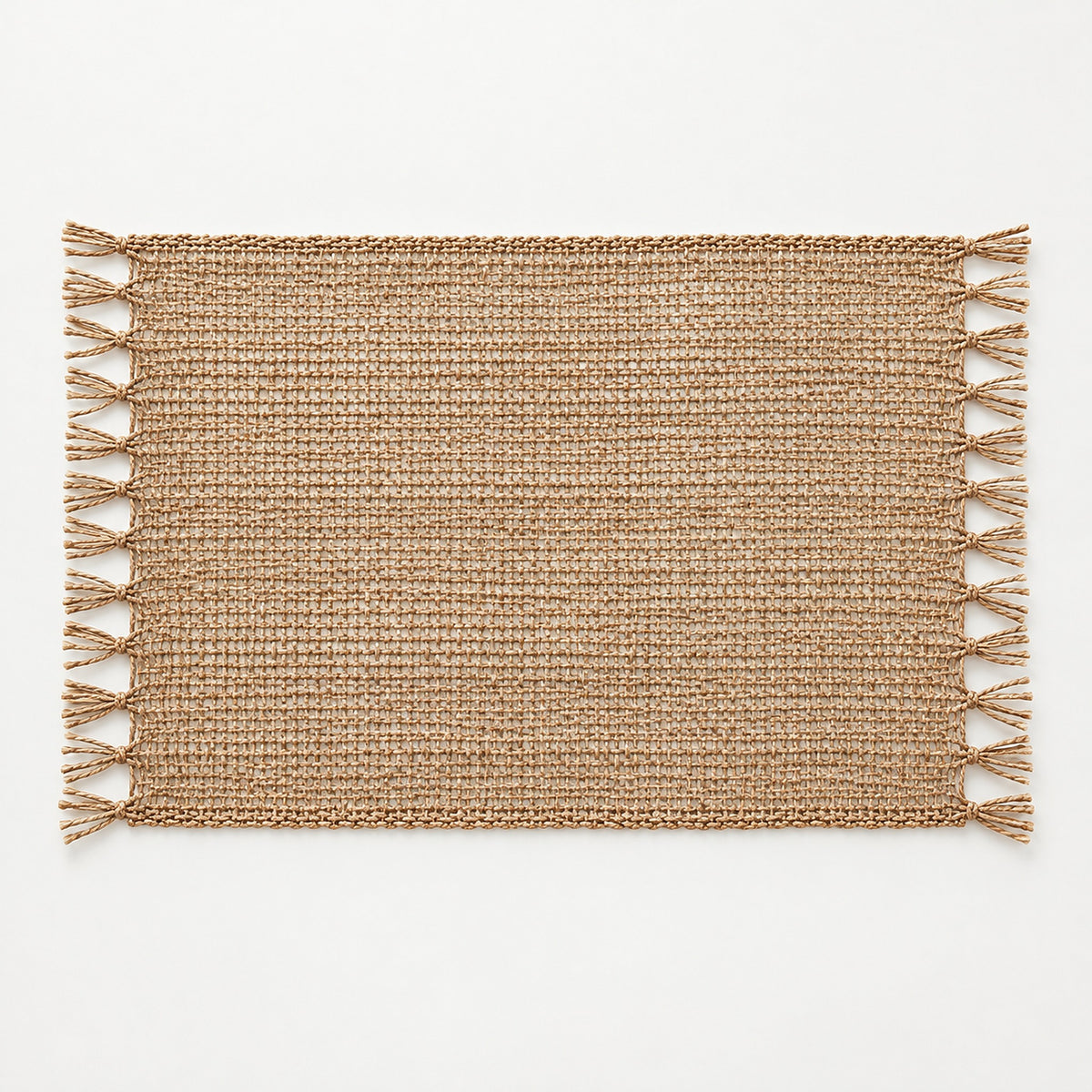 One natural jute placemat, 11.8 x 17.7 inches (30 x 45 cm).