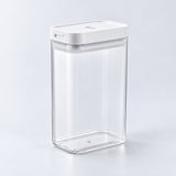Empty 1200 ml clear PP storage container with white lid.